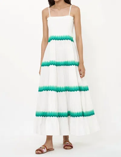Oliphant Smocked Back Maxi Dress In Pacifica Aqua In Multi
