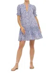 OLIPHANT SMOCKED DROP MINI DRESS IN PORTLAND BLUE