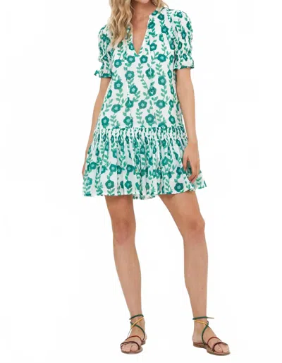Oliphant Smocked Drop Mini Dress In Toscana Green