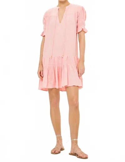 Oliphant Smocked Drop- Waist Mini Dress In Bahama Pink