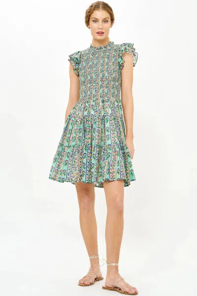 Oliphant Smocked Flirty Dress In Taj In Multi