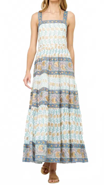 Oliphant Strappy Maxi Dress In Geneva Green In Multi