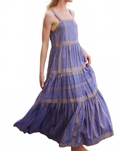 Oliphant Strappy Maxi Dress In Helene Blue In Multi