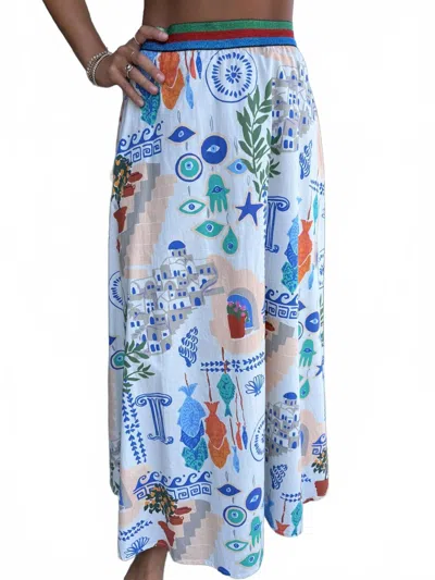 Oliphant Swing Maxi Skirt In Corfu Blue