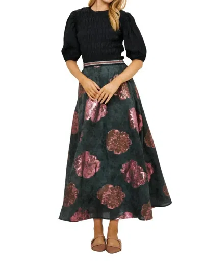 Oliphant Swing Skirt In Rosa Black In Green