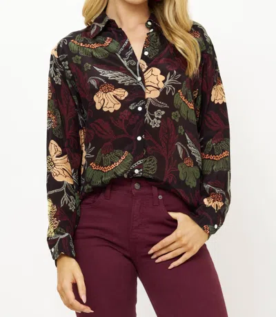 Oliphant Turin Wine Button Down Blouse In Pink