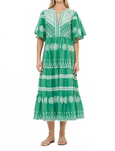 Oliphant V-neck Maxi Dress In Soleil Green