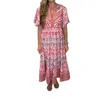 Oliphant V-neck Maxi Dress In Soleil In Pink