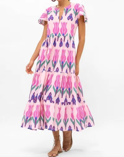Oliphant V Neck Maxi Dress In Sumba Pink