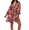 Oliphant V Neck Mini Dress In Brick Uzbek In Multi