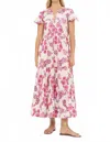 Oliphant Painted Florals V-neck Maxi Dress In Pretoria Pink In Multi