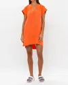 Oliphant V-neck Roll Sleeve Mini Dress In Bahama Orange In Multi