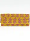 Oliphant Women's Beaded Clutch In Fern Pink Yellow In Multi