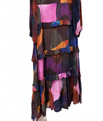 Oliphant Women's Mock Neck Dress In Art Navy In Multi