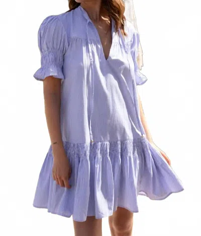 Oliphant Women's Smocked Drop Mini Dress In Chatham Blue In Purple