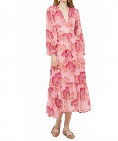 Oliphant Women's Tie Back Maxi Dress In Madrid Blush In Blue