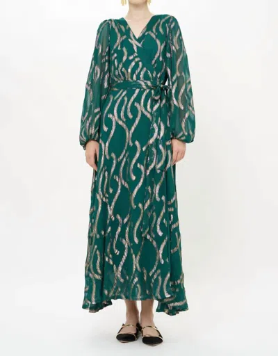Oliphant Wrap Dress In Borealis Jade In Green