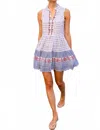 Oliphant Yoke Mini Dress In Borrego Navy In Multi