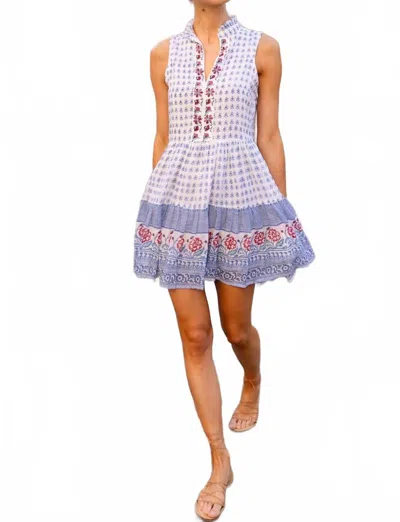 Oliphant Yoke Mini Dress In Borrego Navy In Multi