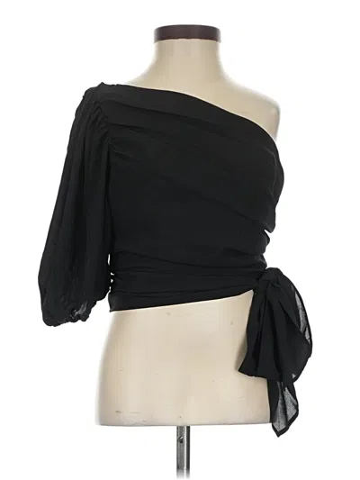 Pre-owned Olivaceous 3/4 Sleeve Blouse In Black