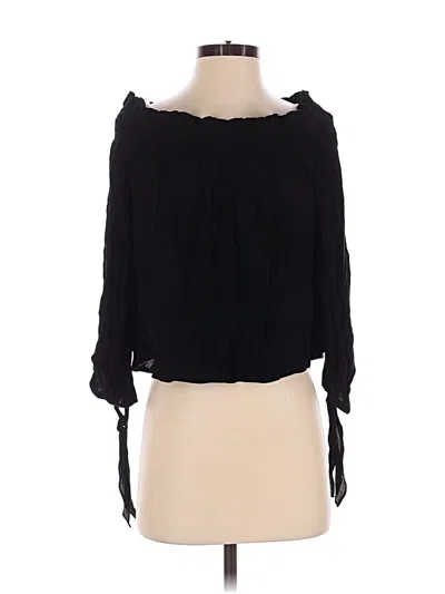 Pre-owned Olivaceous 3/4 Sleeve Blouse In Black