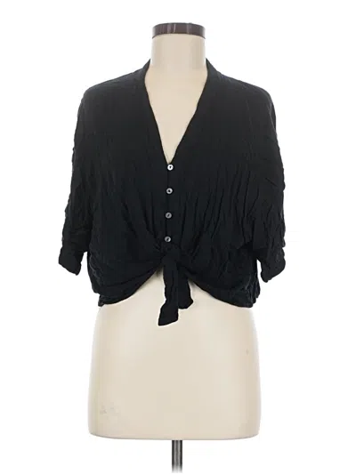 Pre-owned Olivaceous 3/4 Sleeve Blouse In Black