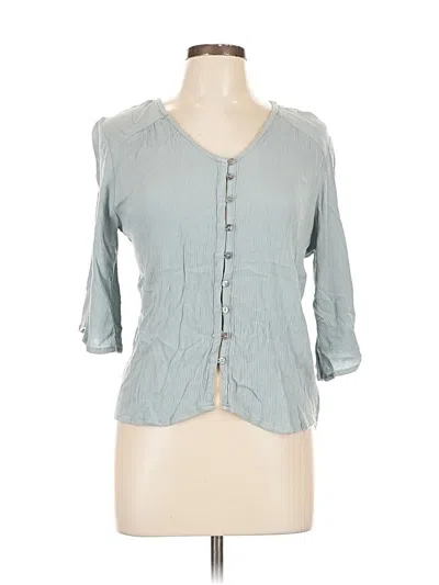 Pre-owned Olivaceous 3/4 Sleeve Blouse In Gray