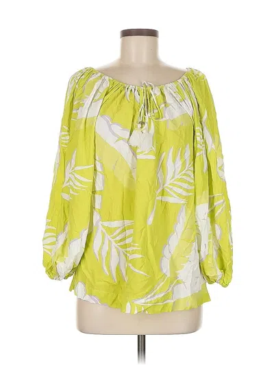 Pre-owned Olivaceous 3/4 Sleeve Blouse In Green
