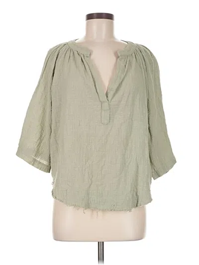 Pre-owned Olivaceous 3/4 Sleeve Blouse In Green