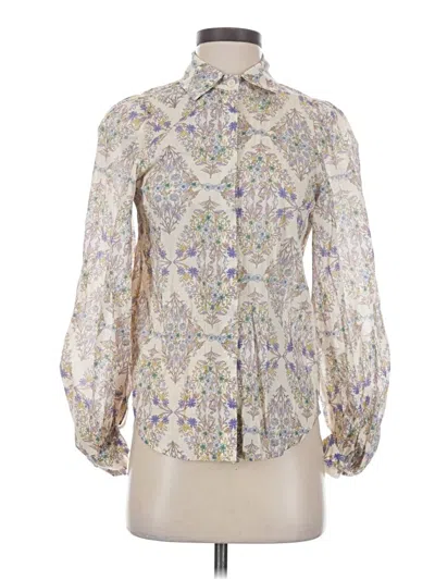 Pre-owned Olivaceous 3/4 Sleeve Blouse In Ivory
