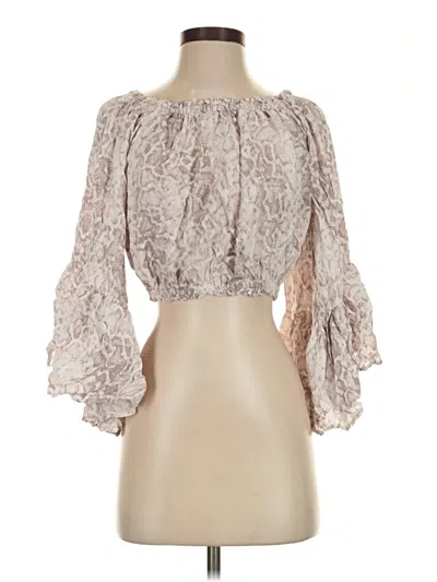 Pre-owned Olivaceous 3/4 Sleeve Blouse In Ivory