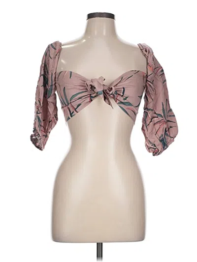 Pre-owned Olivaceous 3/4 Sleeve Blouse In Pink