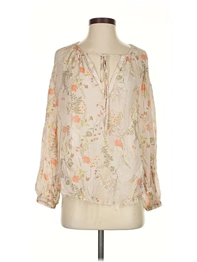 Pre-owned Olivaceous 3/4 Sleeve Blouse In White