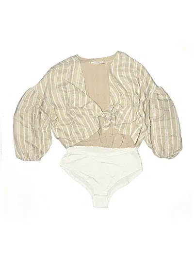 Pre-owned Olivaceous 3/4 Sleeve Blouse In White