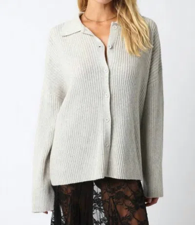 Olivaceous Akira Knit Top In Grey In Gray