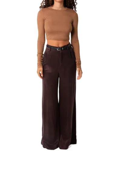 Olivaceous Alexi Wide Pants In Brown