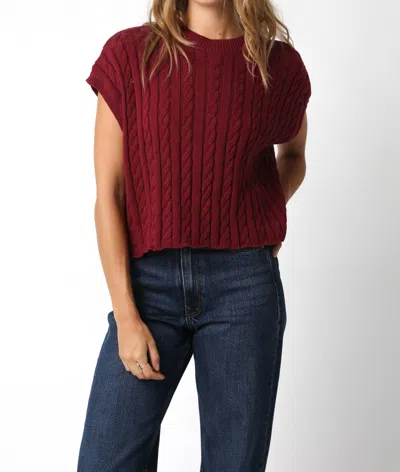 Olivaceous Alina Knit Top In Burgundy In Red