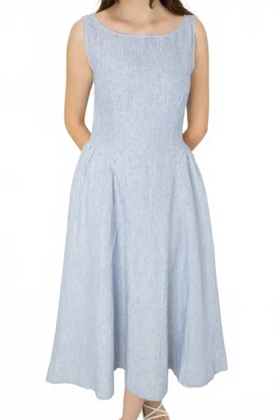 Olivaceous Alina Stripe Maxi Dress In Blue