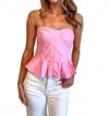 Olivaceous Anderson Strapless Top In Pink In Pink