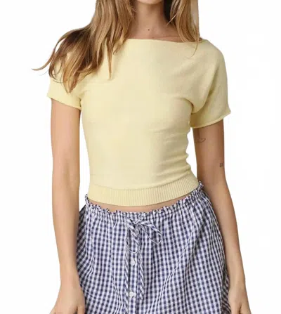 Olivaceous Angela Boat Neck Tee In Yellow