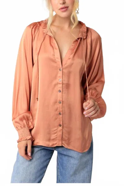 Olivaceous Any Atmosphere Top In Orange In Multi