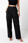 Olivaceous Arwen Pleated Pants In Black In Black