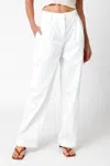 Olivaceous Arwen Pleated Pants In White In White