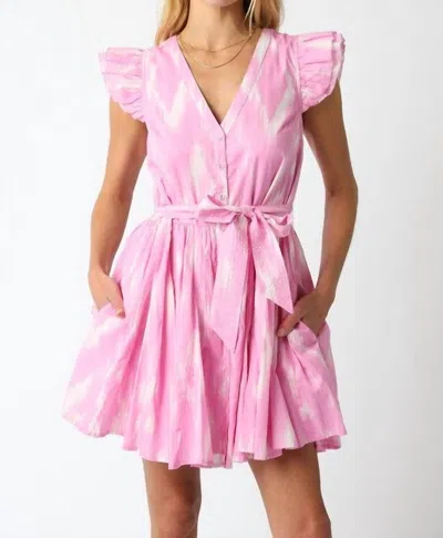 Olivaceous Aurora Ruffle Sundress In Pink