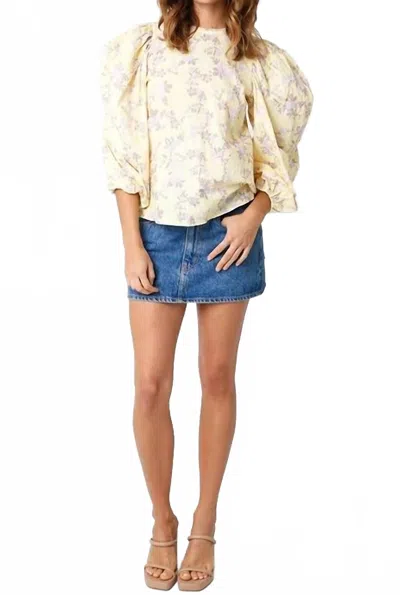 Olivaceous Aven Bubble Blouse In Yellow In Neutral