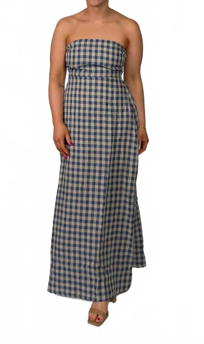 Olivaceous Babe Maxi Dress In Bluebell In Silver