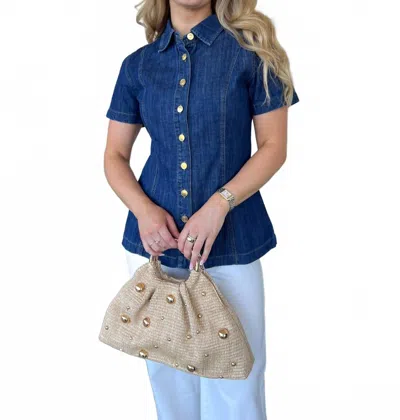 Olivaceous Bailey Button Up Shirt In Denim In Blue