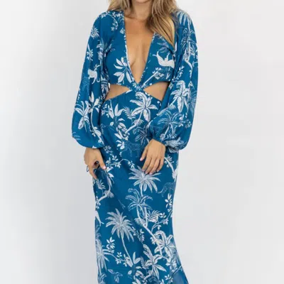 Olivaceous Barbados Tropic Cutout Coverup In Blue