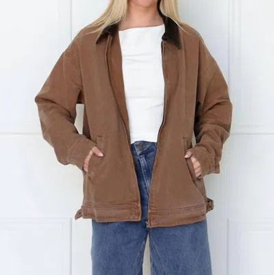 Olivaceous Barn Relaxed Fit Jacket In Brown