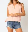 Olivaceous Best-loved Frayed Muscle Gauze Tank In Baby Pink In Pink